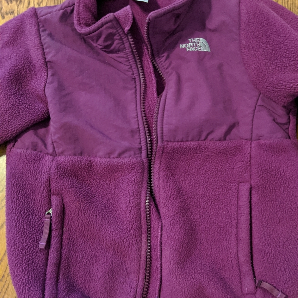 The North Face Girls purple fleece jacket